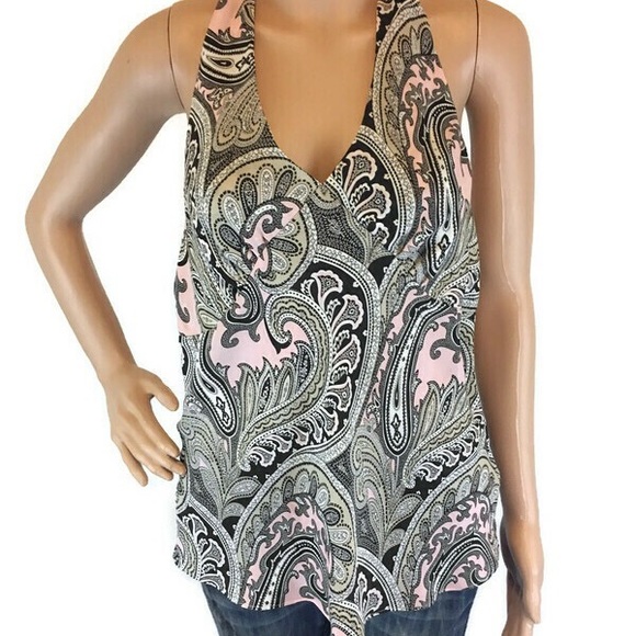 Michael Kors Tops - Michael Kors Paisley Halter Top w/ Fringe size 14
